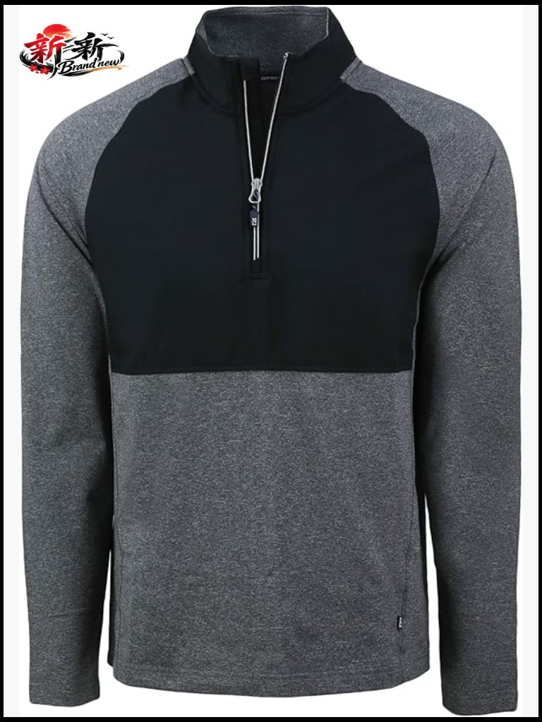 Men's Eco Knit Hybrid Quarter Zip Pullover Jacket Recycled Polyester